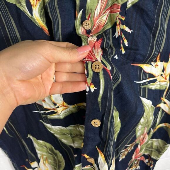 Puritan mens Button down Shirt Size L  Hawaiian Print - Picture 9 of 13